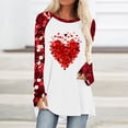 thumbnail image 1 of Tejiojio Women Casual Loose Fit Tunic Top Baggy Comfy Graphic Blouse Valentine's Day Printed Pullover with Shoulder Sleeves Long Sleeved Shirts, 1 of 5