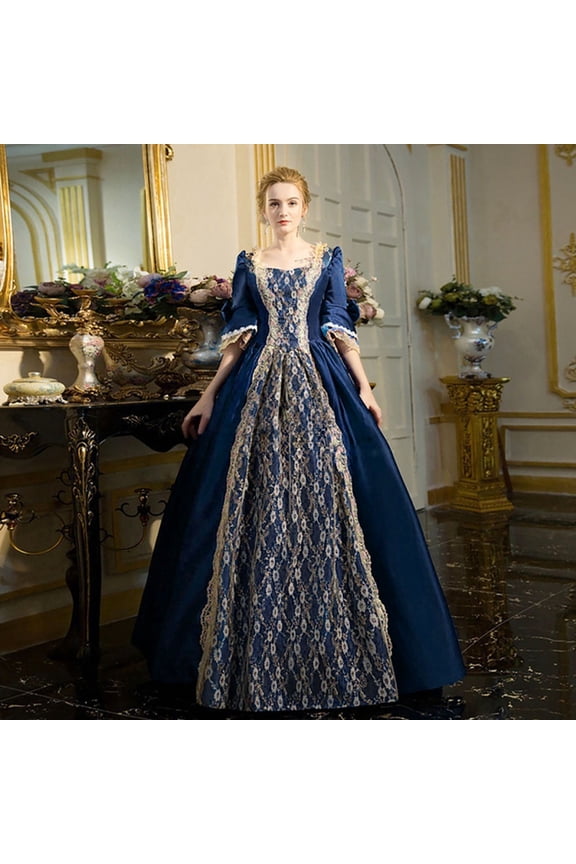 Women Clothes Fashion Womenl Vintage Gothic Court Gown Cake Skirt Lace Clashing Dress