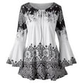 thumbnail image 1 of Tejiojio Women Clothes Fashion Womens Plus Size Printed Flare Sleeve Tops Blouses Keyhole T-Shirts, 1 of 4