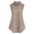 thumbnail image 1 of Tejiojio Women Clothes Clearance Women Ladies Large Size Button Lace Turn Down Collar Short-sleeved/Sleeveless Shirt Blouse, 1 of 5