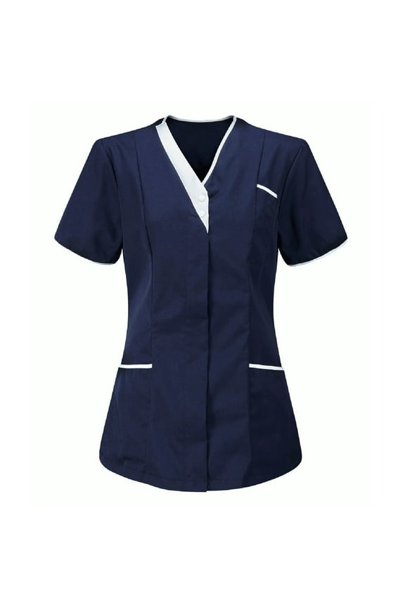 Women Clothes Women's Nurses Tunic Uniform Clinic Carer V-Neck Protective Clothing Tops