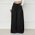 thumbnail image 1 of Tejiojio Women Clothes Wholesale Women's Petite Solid Elegant High Waist Pockets Wide Leg Pants Trousers Flare Trousers Zipper Pants, 1 of 1