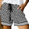 thumbnail image 1 of Tejiojio Women Clothes Womens Comfy Drawstring Splice Casual Elastic Waist Pocketed Loose Shorts Pants, 1 of 5