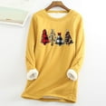 thumbnail image 1 of Tejiojio Women Warm Sherpa Lined Fleece Crewneck Sport Christmas Print Velvet Sweatshirt Pullover Loungewear Underwear Top, 1 of 5