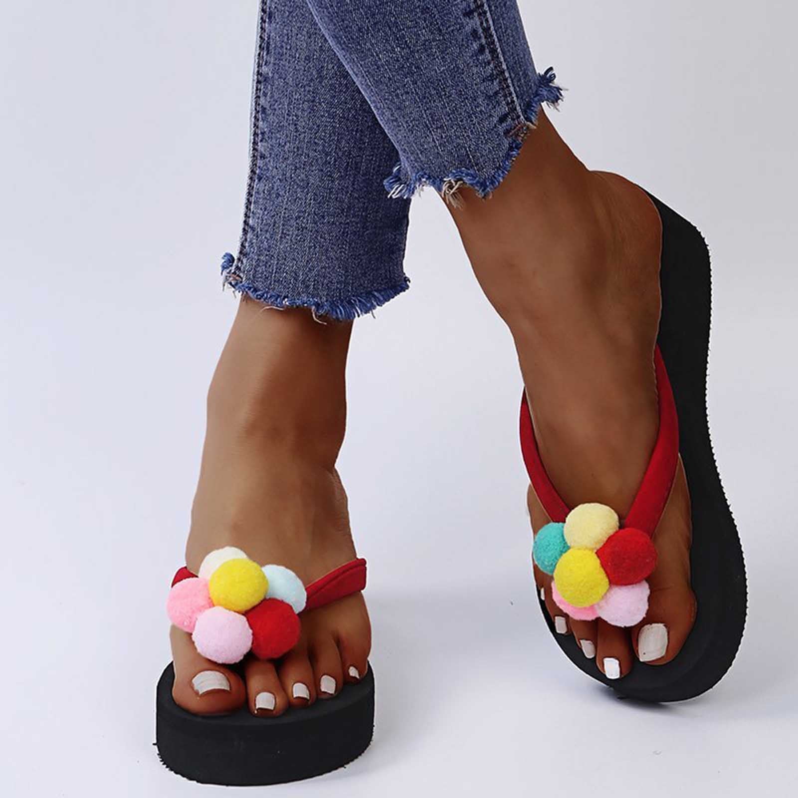 Tejiojio Women Yoga Flip Flop, Women's Summer Beach Flipflops Sandals