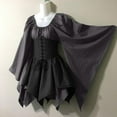 thumbnail image 1 of Tejiojio Women's Bustiers & Corsets Women's Day Women Costumes Gothic Retro Long Sleeve Dresses Long Sleeve Round-Neck Knee-High Dress, 1 of 5