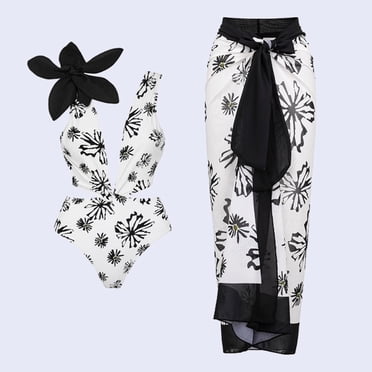 Women's Two-Piece Swimsuit With Lace-Up Top & Maxi Wrap Skirt - Tummy Control Bathing Suit
