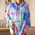 thumbnail image 1 of Tejiojio Womens Fall Clearance Plus Size Long Sleeve Tie-dye Sweatshirt Hooded Pullover Tops Shirt, 1 of 4