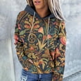 thumbnail image 1 of Tejiojio Womens Fall Clearance's Women's Casual Print Ethnic Style Long Sleeve Pocket Hoodie Womens Sweatshirts & Hoodies, 1 of 6