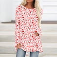 thumbnail image 1 of Tejiojio Womens Heart Graphic Shirts Funny Valentine's Day Printed Tshirts Casual Loose Fit Crew Neck Long Sleeve Tee Tops, 1 of 5