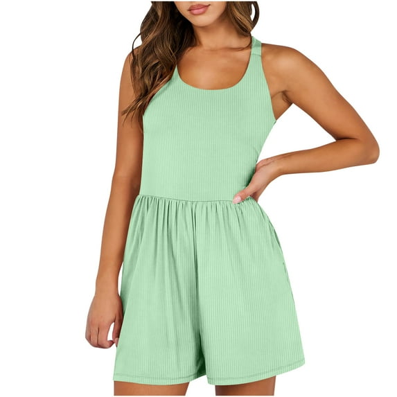 Tejiojio Womens Running Onesie Workout Rompers Outfits Exercise Jumpsuits Gym Yoga $15 & Under Shorts