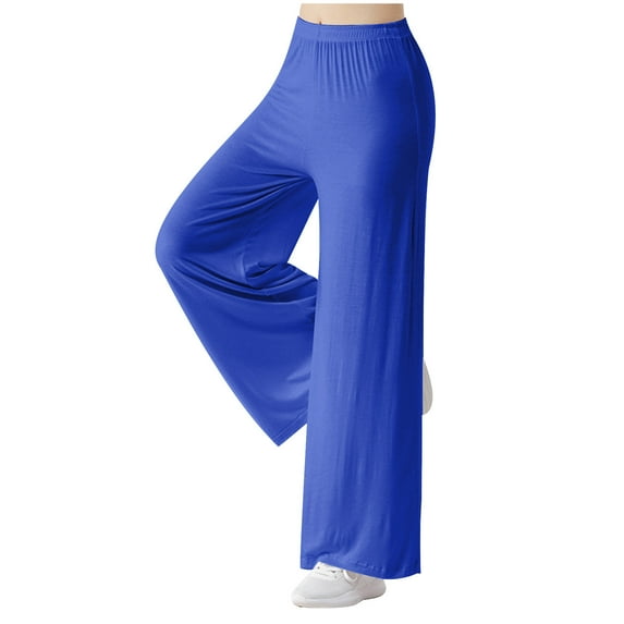 Tejiojio Womens Summer 2024 Clearance Women's Loose High Waist Wide Leg Pants Workout Out Leggings Casual Trousers Yoga Gym Pants
