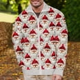 thumbnail image 1 of Tejiojio Young Man Sweaters Fall Clearance Mens New Year's Print Warm Valentine's Day Full Zip Cardigan Long Sleeve Hoodless Casual Coat, 1 of 5