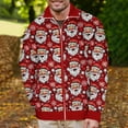 thumbnail image 1 of Tejiojio Young Man Sweaters Fall Mens New Year's Print Warm Valentine's Day Full Zip Cardigan Long Sleeve Hoodless Casual Coat, 1 of 5
