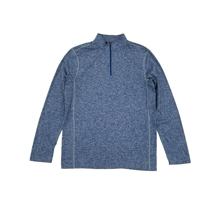 Tek Gear Mens Big & Tall Heather Blue DryTek 1/4 Zip Pullover Sweatshirt