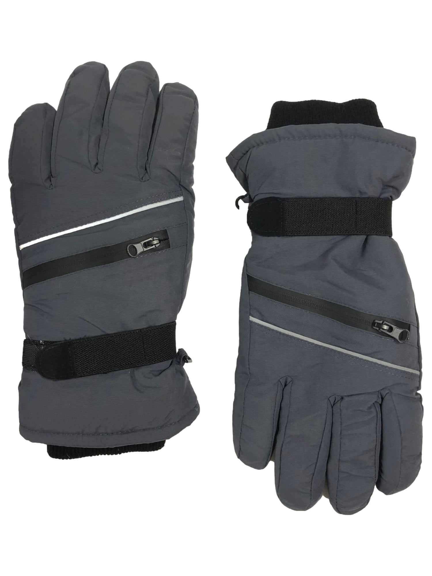 Tek Gear Mens Gray Water Resistant Touchscreen Winter Ski Gloves Small/Medium