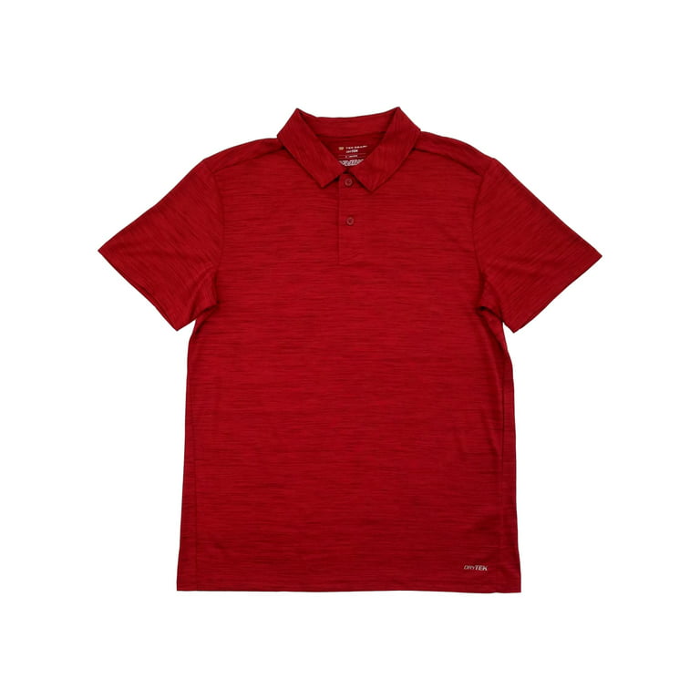 Tek Gear Mens Red Heather DryTek Short Sleeve Performance Polo Shirt  XX-Large 