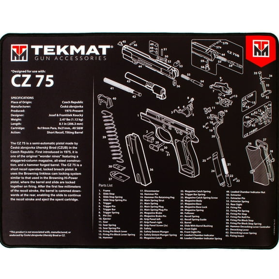 TekMat Ultra Premium Gun Cleaning Mat - 20" X 15" - CZ 75