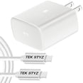 thumbnail image 1 of Tek Styz PRO 45W Charge Kit Compatible with LG Stylo 4/Stylo 4 Plus/Stylo 4+/Stylo 5/Stylo 5+ with Fast/Quick Charge 3 Plus Hi-Power 100W PD/USB-C 4ft Cable! (White), 1 of 5