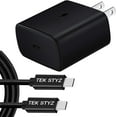 thumbnail image 1 of Tek Styz PRO 45W Charge Kit Compatible with Samsung Galaxy S23 Ultra with Fast/Quick Charge 3 Plus Hi-Power 100W PD/USB-C 4ft Cable! (Black), 1 of 5