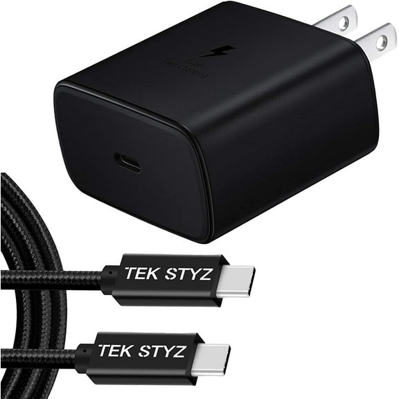 Tek Styz PRO 45W Charge Kit Compatible with Media Logitech Keyboards with Fast/Quick Charge 3 Plus Hi-Power 100W PD/USB-C 4ft Cable! (Black)
