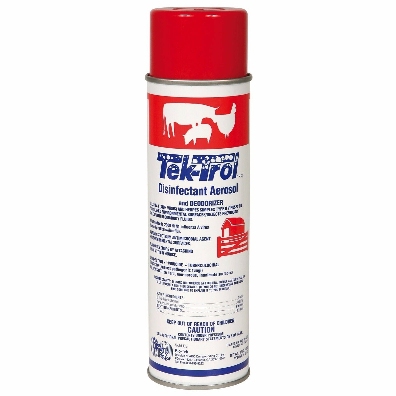 Tek-Trol Disinfectant Aerosol and Deodorizer, Broad-Spectrum Antimicrobial Spray
