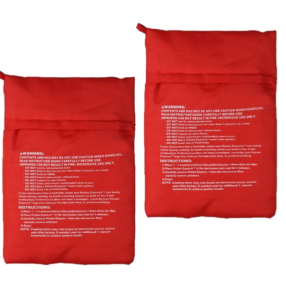 TekDeals 2 Pack New Potato Express Microwave Cooker Bags 4 Minutes Fast Reusable Washable