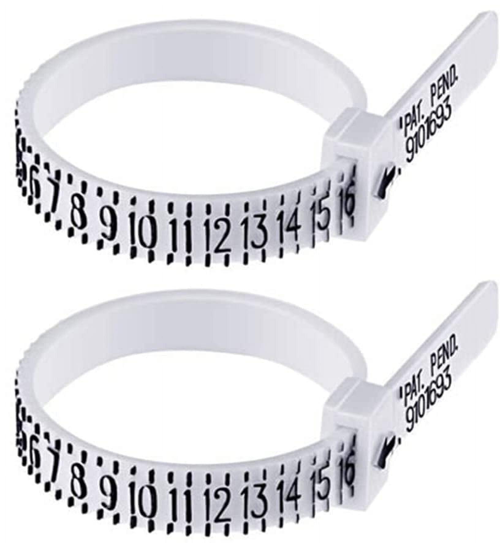 TekDeals 2-Pack Ring Sizer Measure Tool Gauge Plastic Finger Sizing Finder Reusable 1-17
