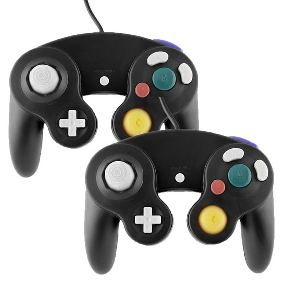 TekDeals 2 Pack Wired NGC Controller Gamepad for Nintendo GameCube & Wii U Console, Black