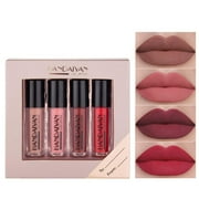 TekDeals 4 PCs Waterproof Long Lasting Matte Moisturizing Makeup Liquid Lipstick Gift Set, Matte
