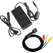 TekDeals AC Adapter Charger 100-240V 2-Prong, Power Adapter with TV AV Cable for Sony PS2 Slim