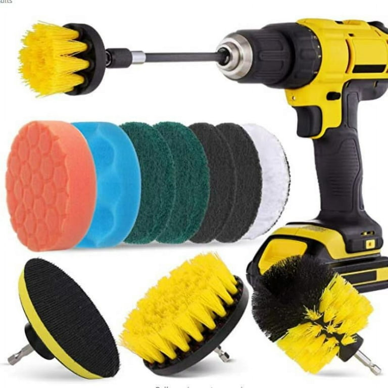 Drill Brush Set 3/8/12 pc Tile Grout Power Scrubber Cleaner Spin