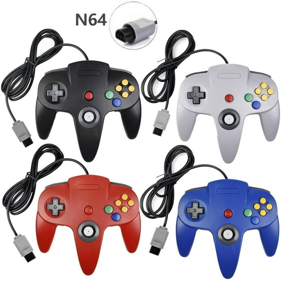 TekDeals For Nintendo 64 N64 Controller Video Game Console Gamepad Joystick Joypad Wired, Black