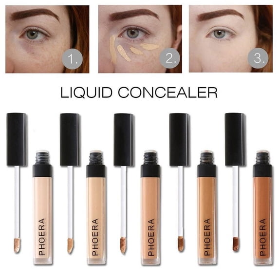 TekDeals PHOERA Makeup Concealer Liquid Moisturizer Conceal HD High Definition Foundation, Hazelnut