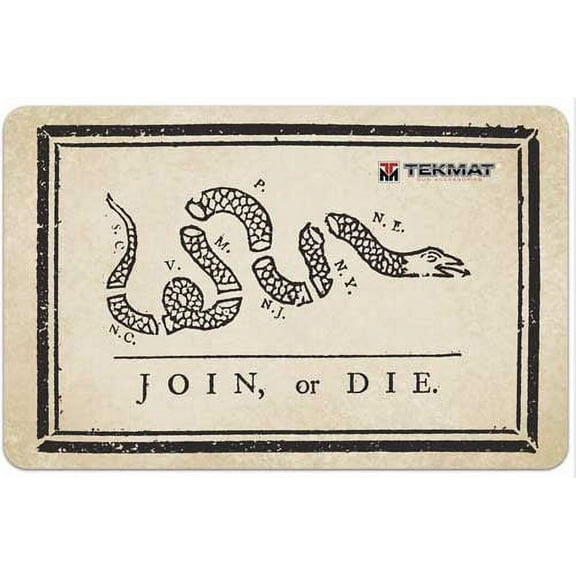 TekMat 17in Printed Gun Cleaning Mat Join Or Die Flag, Black