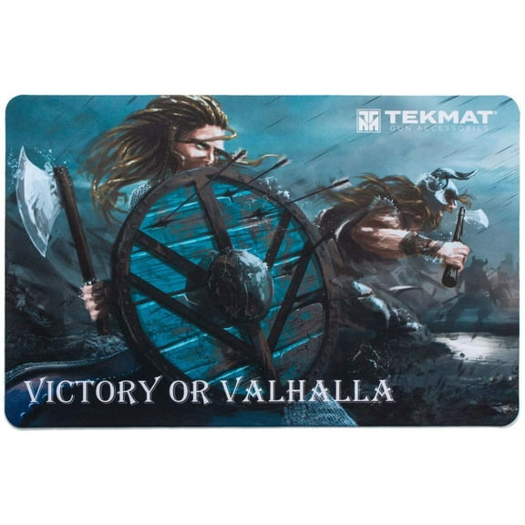 TekMat 17in Printed Gun Cleaning Mat Victory or Valhalla, Black