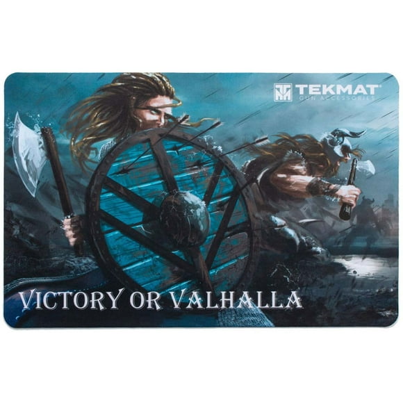 TekMat 17in Printed Gun Cleaning Mat Victory or Valhalla, Black