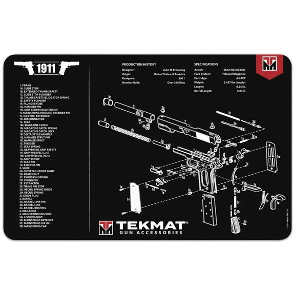 TekMat 1911 Gun Cleaning Mat, Black