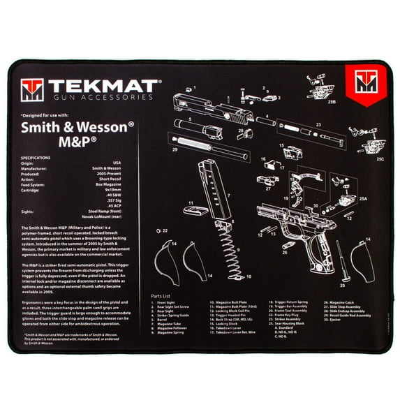 TekMat Ultra Premium Gun Cleaning Mat - 20" X 15" - Smith & Wesson M&P