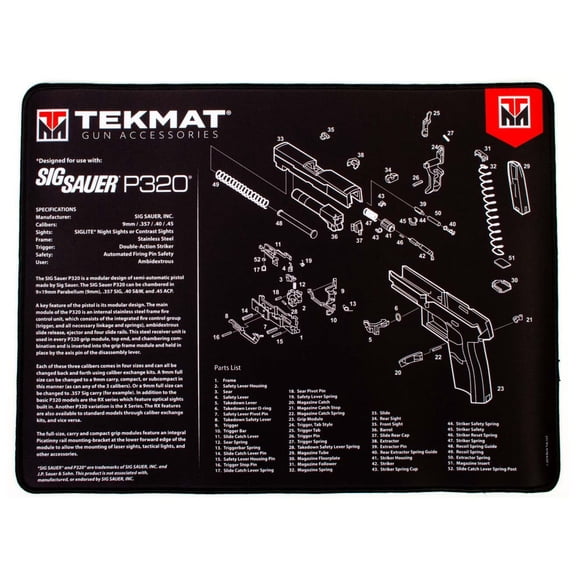 TekMat Ultra 20 - Sig Sauer P320 Gun Cleaning Mat, Black