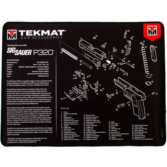 TekMat Ultra Premium Gun Cleaning Mat - 20" X 15" - Sig Sauer P320