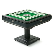 Tekamon Folding Automatic Mahjong Table with 2 Sets 44mm Chinese/American Mahjong Number Tiles, Foldable Style with Tabletop Hard Cover, Coffee