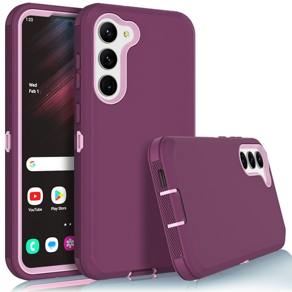 Tekcoo Case for Samsung Galaxy S23 Plus 6.6", Case Cover for Galaxy S23 Plus, Shockproof Heavy Duty Hard Plastic & Rubber Rugged Bumper 3-in-1 Case Cover -Red
