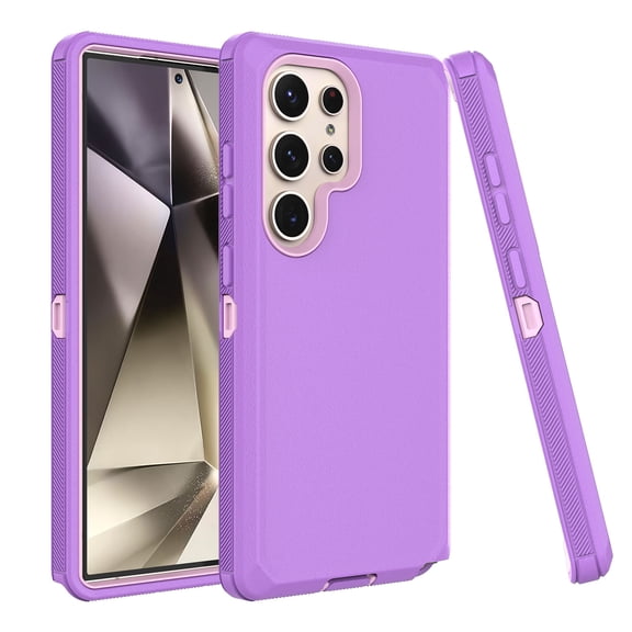 Tekcoo Case for Samsung Galaxy S24 Ultra, S24 Plus, S24, [Drop Protection] Full Body Shock Dust Absorbing Grip Plastic Bumper TPU 3-Layers Durable Solid Phone Hard Cover for Galaxy S24 Ultra