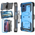 thumbnail image 1 of Tekcoo Cases for Motorola Moto G Play 2024, [Buit-in Screen Protector] Combo Holster Belt Clip [Heavy Duty] [Kickstand] Full-Body Rugged Holster Case -Blue, 1 of 9