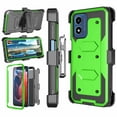 thumbnail image 1 of Tekcoo Cases for Motorola Moto G Play 2024, [Buit-in Screen Protector] Combo Holster Belt Clip [Heavy Duty] [Kickstand] Full-Body Rugged Holster Case -Green, 1 of 9