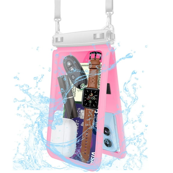 Tekcoo Double Space Detachable Waterproof Phone Case [1-Pack] IPX8 Pouch Lanyard Dry Bag for iPhone 14/13/12/11 Pro Max/Pro/Xr/Xs/SE, Galaxy S23/S22/S21/S20/Note 20/10/A14/A13/A54/A03S/A23 up to 7"