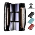 thumbnail image 1 of Tekcoo Leather Zip Credit Card Holder Wallet with ID Window Keychain RFID Blocking, 1 of 8