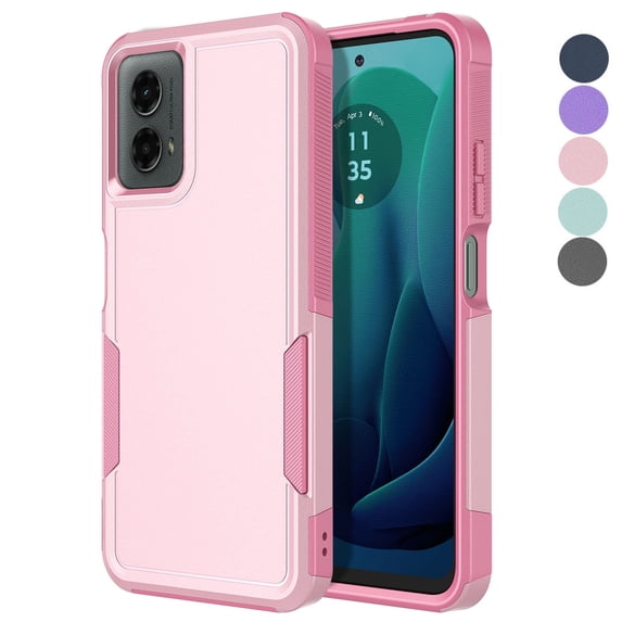 Tekcoo for Motorola Moto G 5G 2024 Case, Dual Layer Shockproof Hybrid Protective Phone Case Heavy Duty Military-Grade Drop Protection Anti-Scratch Rugged Cover for Moto G 5G 2024, Rose Gold