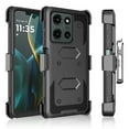 thumbnail image 1 of Tekcoo for Motorola Moto G 5G 2025 Case with [Built-in Screen Protector], Military Grade Shockproof Rugged Phone Case with Belt-Clip Holster & Kickstand Heavy Duty Cover for Moto G 5G 2025 - Black, 1 of 10